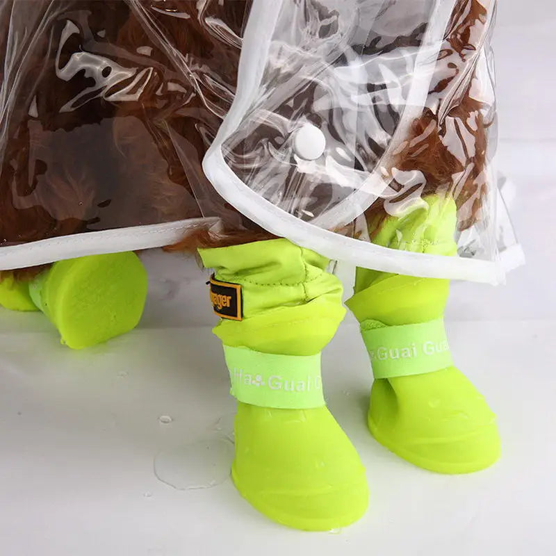 Pet Dog Rain Boots Silicone - Waterproof Protective Warm Dog Shoes Rain Day Wear Essential Dog