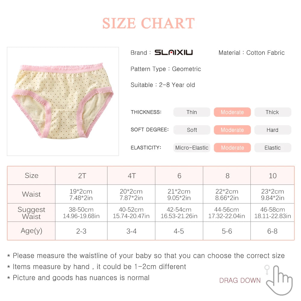 12 Pcs/Lot 100% Organic Cotton Girls Briefs Shorts Panties Baby Underwear High Quality Kids Briefs For Children's Clothes 0-11 y