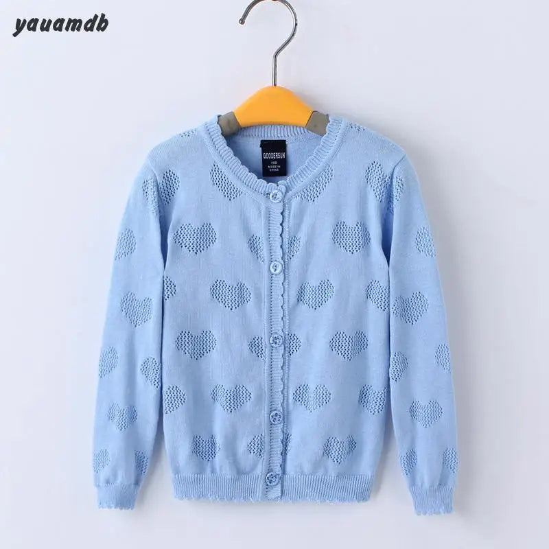 4-13y Kids Solid Cotton Sweater  Cardigan Solid Print Long Sleeve Brand Knitwear