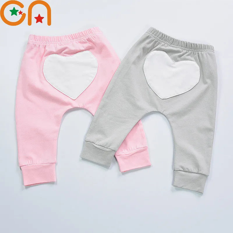 0-2y Baby Harem Pants Cute Toddler Heart Pattern Cotton Pants Kids Leggings