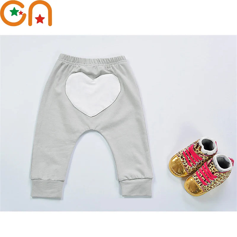 0-2y Baby Harem Pants Cute Toddler Heart Pattern Cotton Pants Kids Leggings