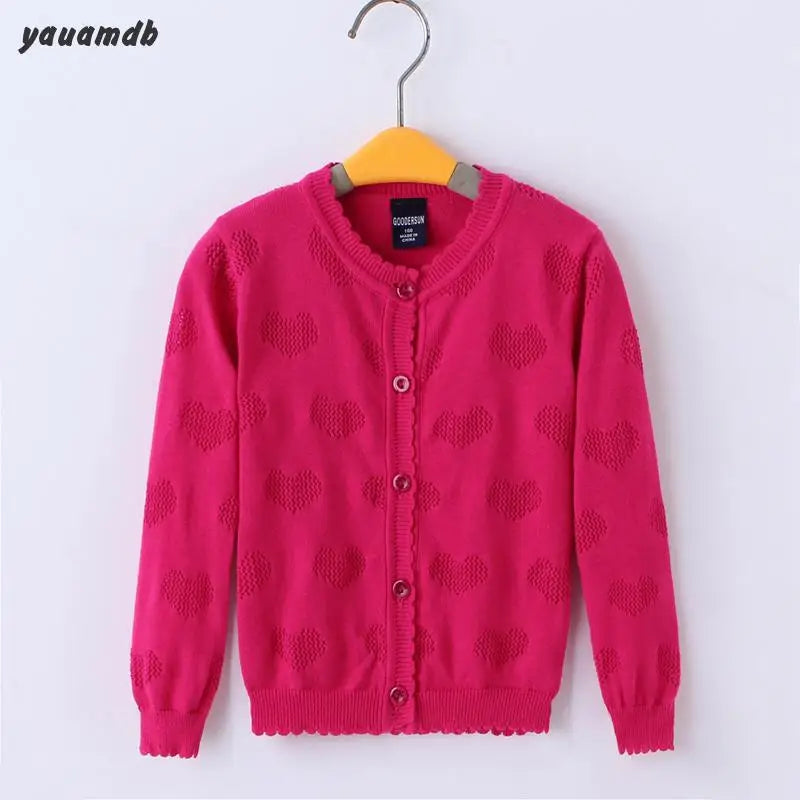 4-13y Kids Solid Cotton Sweater  Cardigan Solid Print Long Sleeve Brand Knitwear