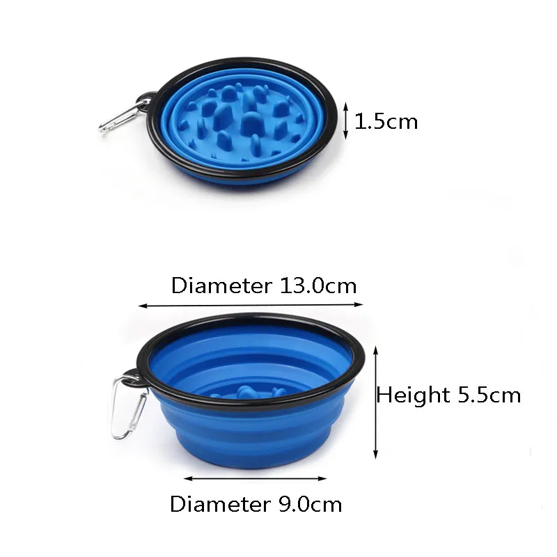 Foldable Travel Dog Bowl - Pet Feeder Puppy Dog Cat Bowls