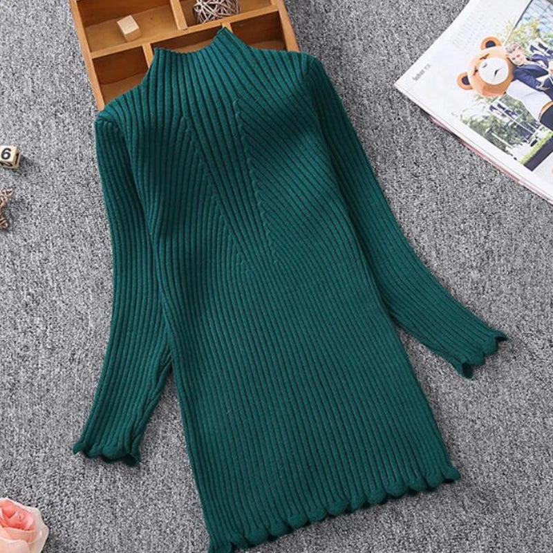 2-13Y Knitted Dress Children's - Slim Sweater Dress