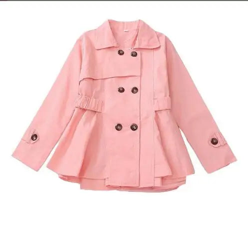 Girls Trench Coats Long Sleeve Solid Cotton - Windbreaker Outerwear