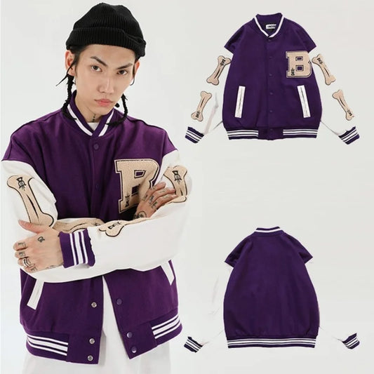 Winter Jacket Varsity Bomber Coat Baseball Bone Jackets New College Fleece Coats - Clothes for Teenagers