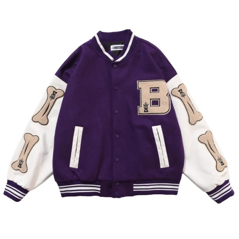 Winter Jacket Varsity Bomber Coat Baseball Bone Jackets New College Fleece Coats - Clothes for Teenagers