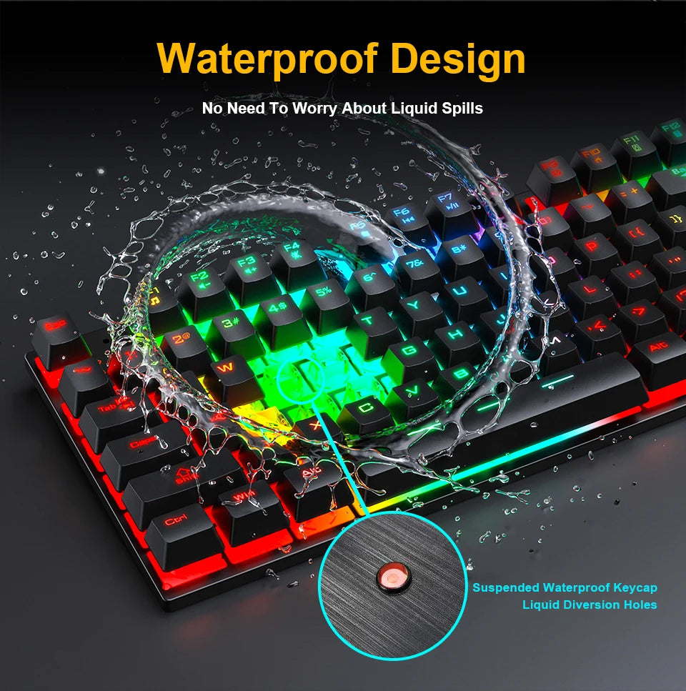 Gaming Keyboard and Mouse Wired keyboard w/ backlight keyboard - Gamer Kit 5500Dpi Silent Gaming Mouse Set For PC Laptop