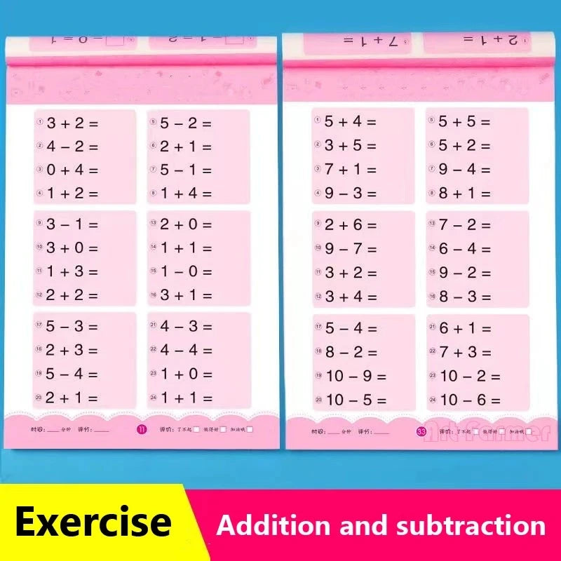 80 Pages - Addition and Subtraction Children's  Mathematics Workbook