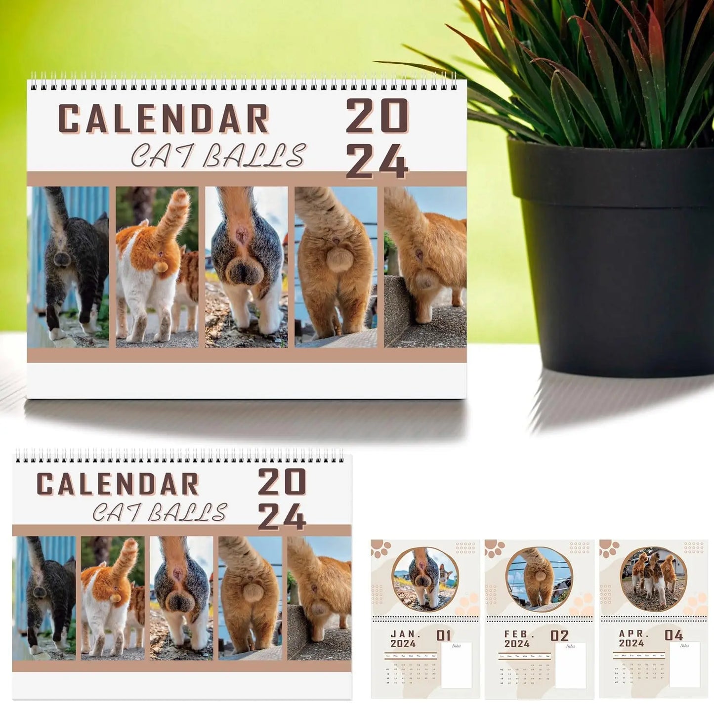 2024 Cute Cat or Dog Hanging Wall Calendar Yearly