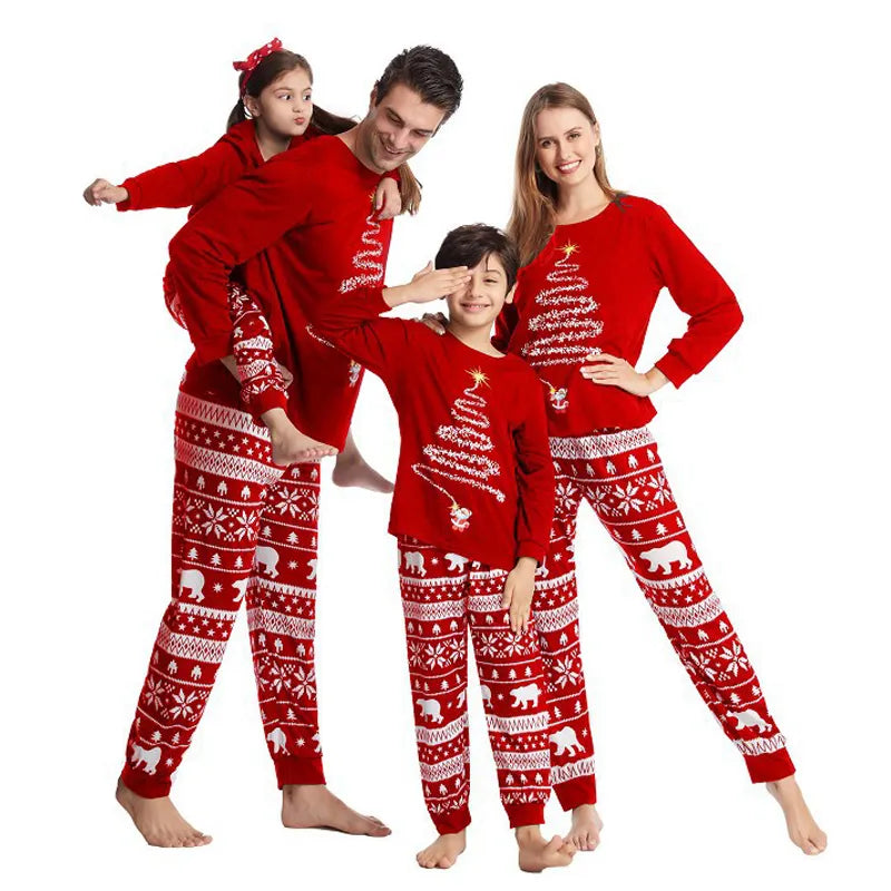 Couple Family Christmas Pajamas 2024 New Year Costume For Children Mother Kids Clothes Matching Outfits Christmas Pajamas Set