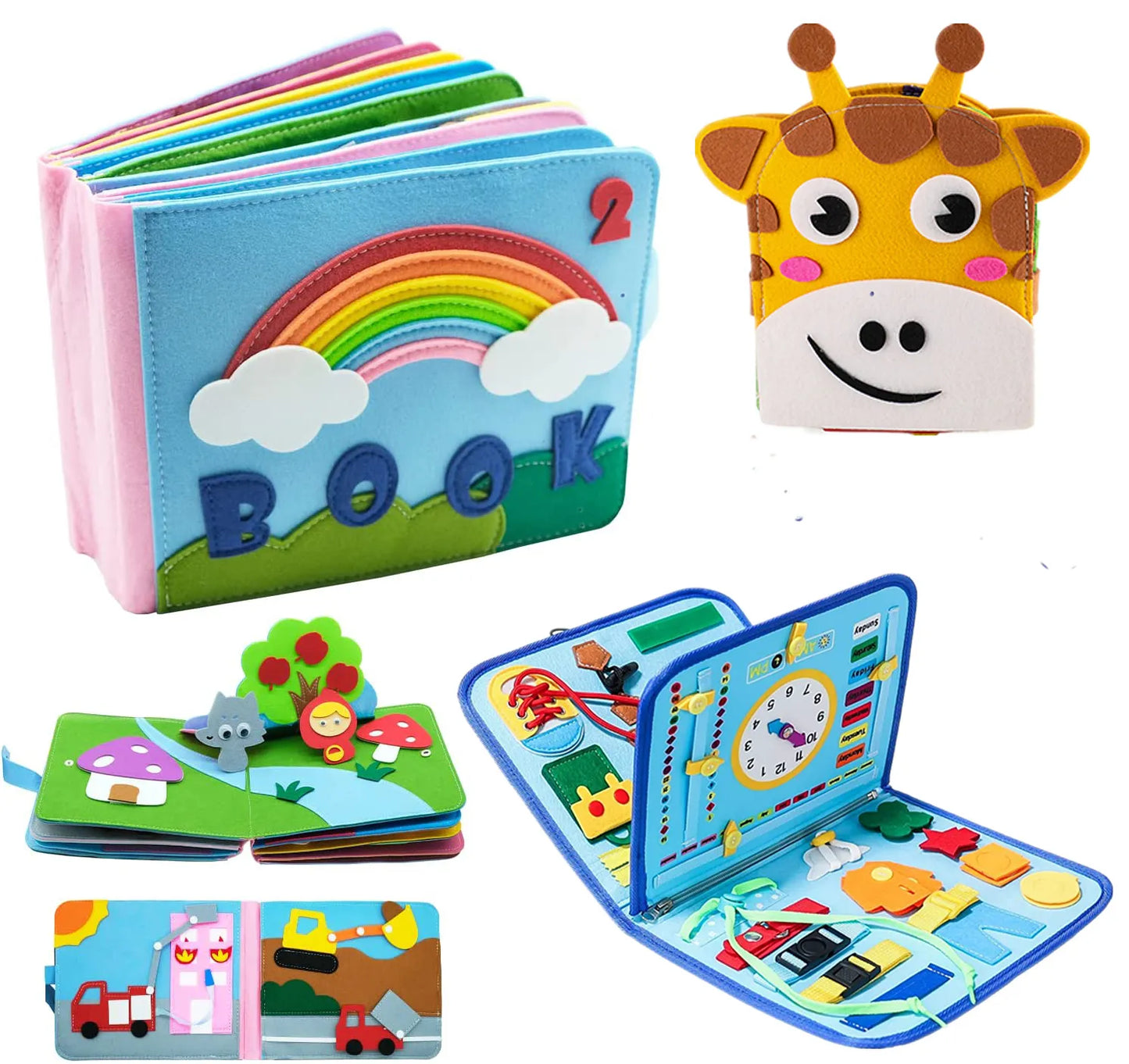 Kids Felt Sensory Book Montessori Baby Activity  Books Educational Toys For Children 2-6 Years