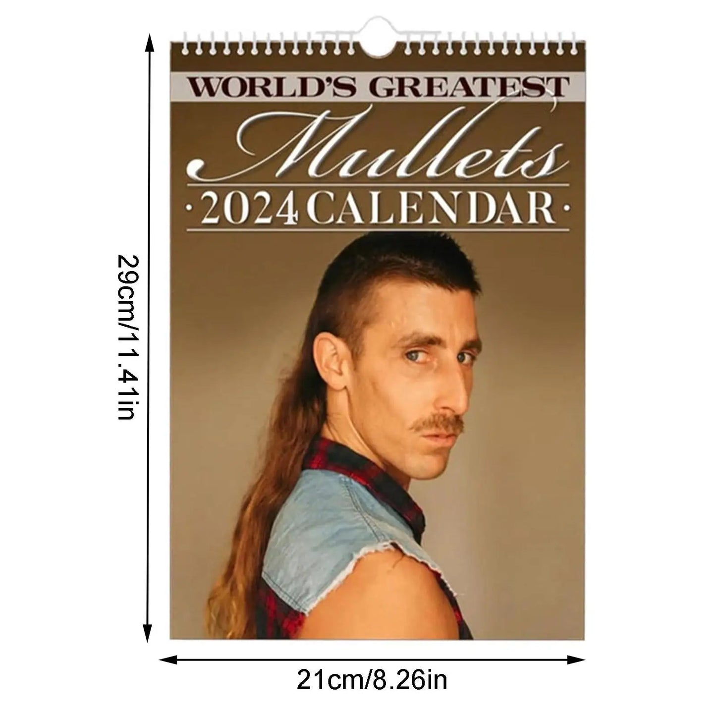 2024 Wall Calendar Monthly Funny Mullets Cool Hair Style