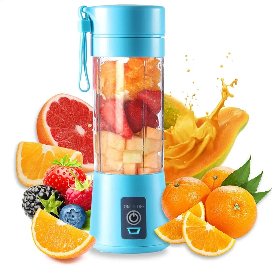 380ML Mini Portable Blender - USB Fresh Fruit Mixer - Juice Extractor - Cup 6-blade