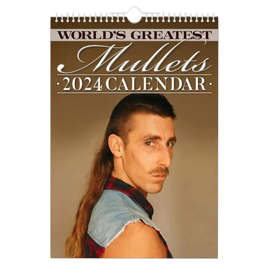 2024 Wall Calendar Monthly Funny Mullets Cool Hair Style