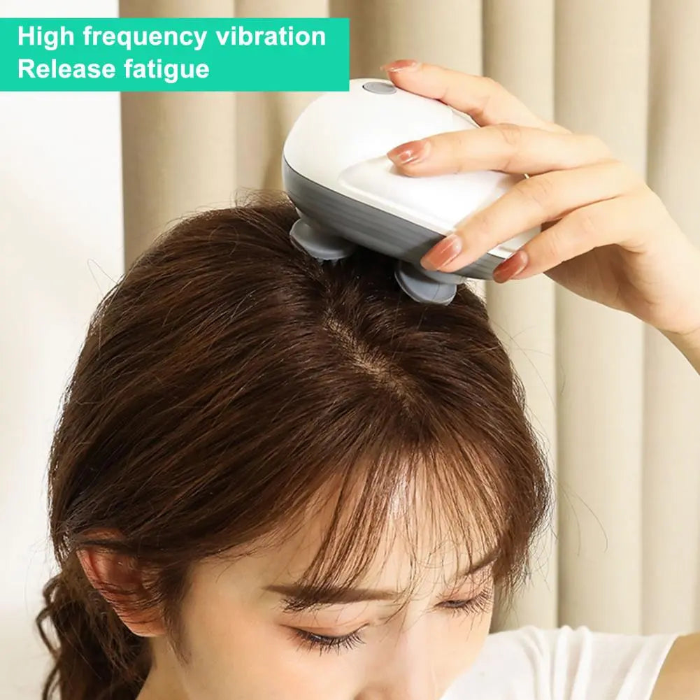 Head Massager Waterproof Soft Head Comfortable Adjustable Modes Handheld Electric Scalp Massager