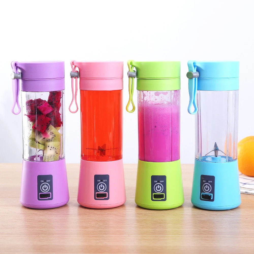 380ML Mini Portable Blender - USB Fresh Fruit Mixer - Juice Extractor - Cup 6-blade