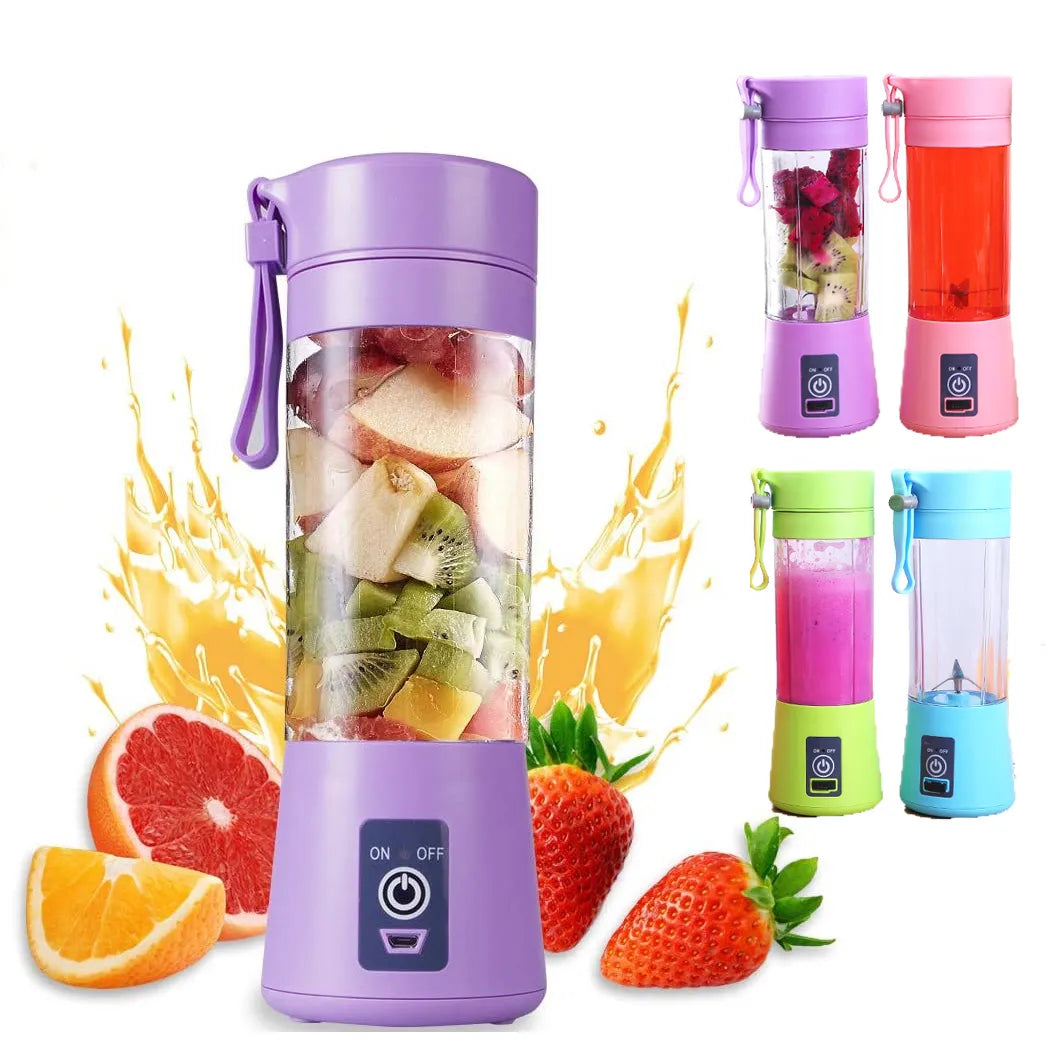 380ML Mini Portable Blender - USB Fresh Fruit Mixer - Juice Extractor - Cup 6-blade