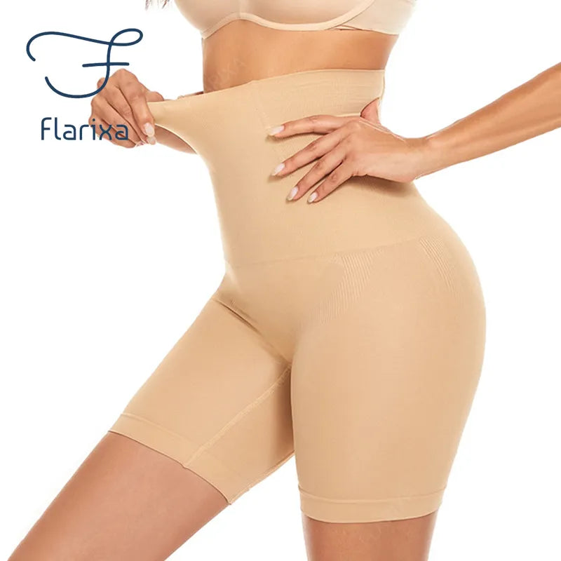 Flarixa Seamless High Waist Tummy Control Body Shaping Pants Plus Size Slimming Panties Boxer Lifts Buttocks