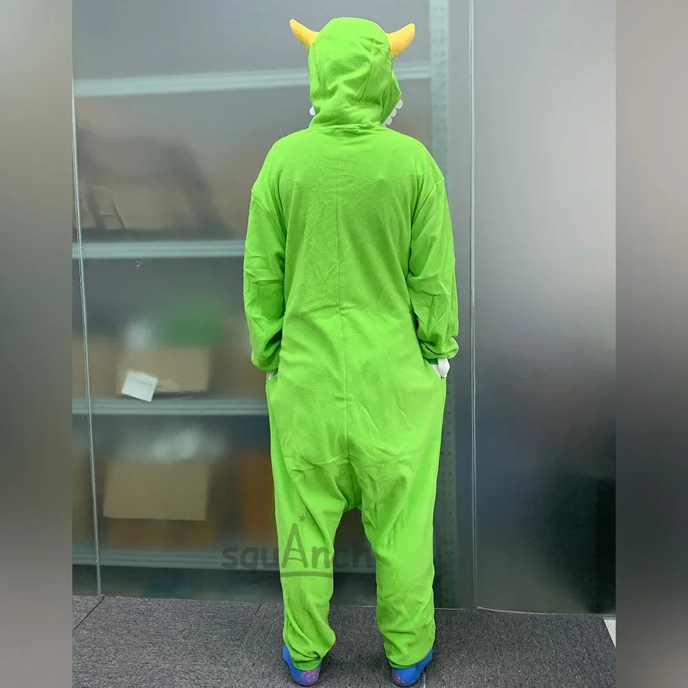 Zipper Sully onesies button Mike pajama couple anime monster kigurumis women men pajama Halloween outfit winter homewear unisex