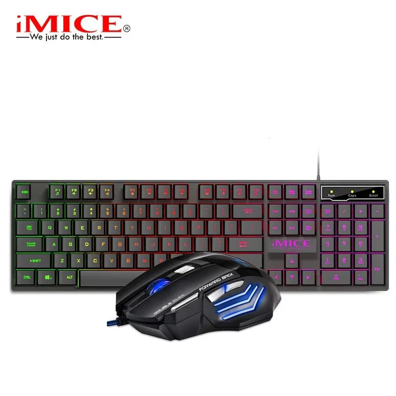 Gaming Keyboard and Mouse Wired keyboard w/ backlight keyboard - Gamer Kit 5500Dpi Silent Gaming Mouse Set For PC Laptop