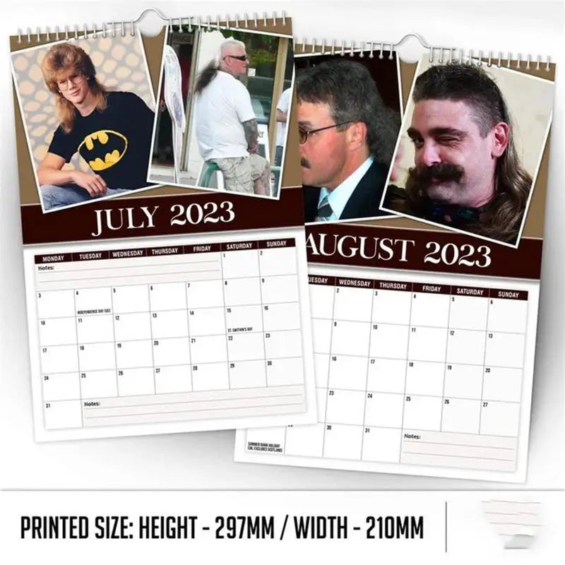 2024 Wall Calendar Monthly Funny Mullets Cool Hair Style