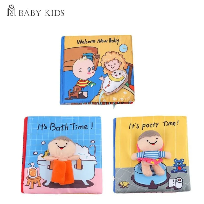 0-3 yrs Baby Cloth Books  - Education Activity Books Kids Reading Puzzle Book Toy