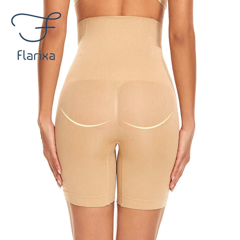 Flarixa Seamless High Waist Tummy Control Body Shaping Pants Plus Size Slimming Panties Boxer Lifts Buttocks