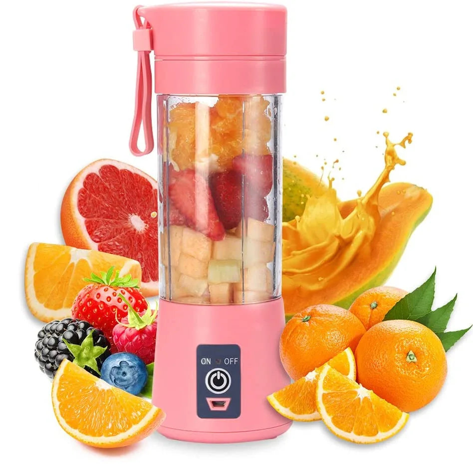 380ML Mini Portable Blender - USB Fresh Fruit Mixer - Juice Extractor - Cup 6-blade