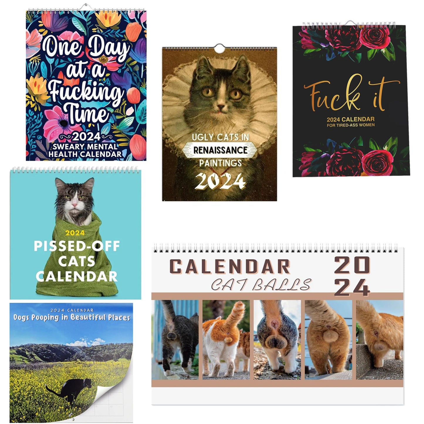 2024 Cute Cat or Dog Hanging Wall Calendar Yearly