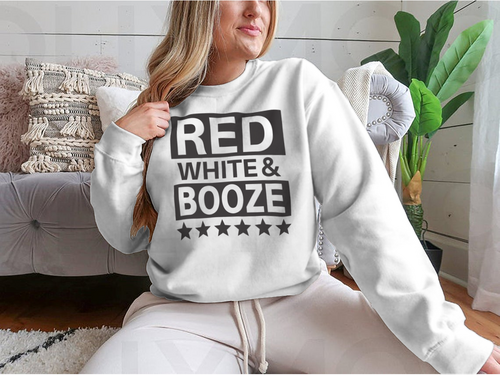 Red White And Booze Usa Independence Day Design for Sweatshirt