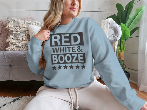 Red White And Booze Usa Independence Day Design for Sweatshirt