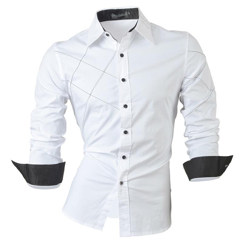 jeansian Features Shirts Casual Long Sleeve Casual Shirts Zipper Decoration (No Pockets) Z015