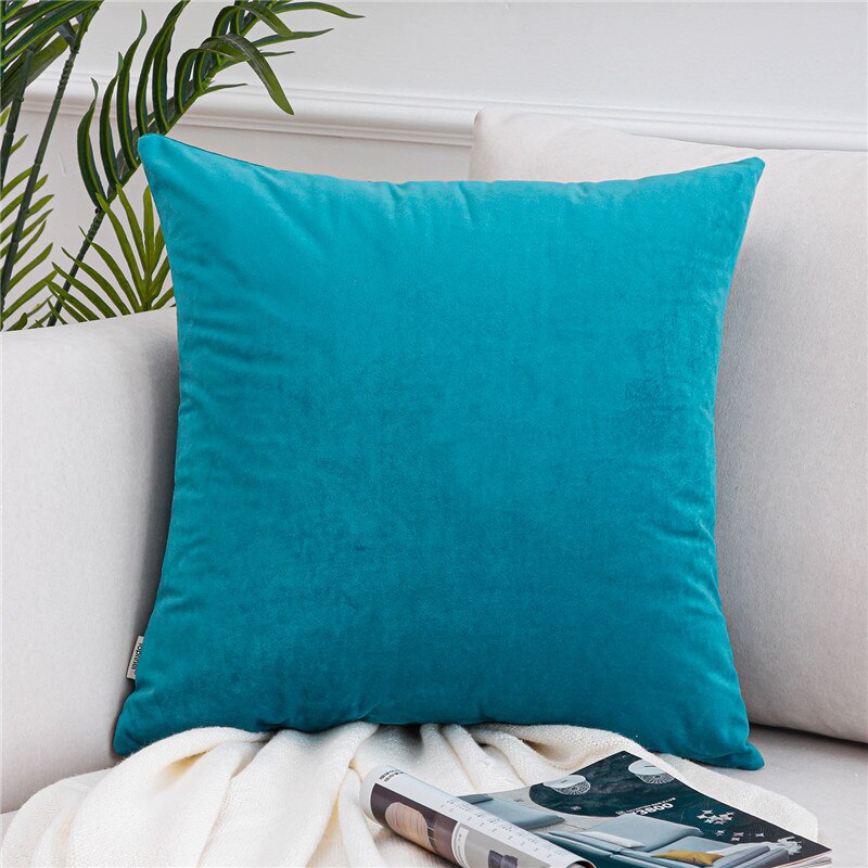 Super Soft Velvet Cushion Cover Solid Color Pillow Cover Throw Pillowcases for Sofa Chair Seat Christmas Pillows Multi Color