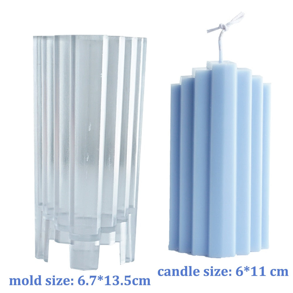 Long Pillar Wax Acrylic Candle Molds for DIY Handmade Scented Romantic Dinner Candle Mold Home Decor Ornament