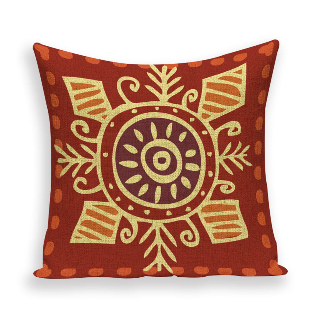 African Style Cushion Cover,  African Style Pillow Case Linen Print Color Cloth for Sofa Throw Pillows