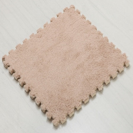 10/28 Pcs Foldable Carpets Living Room Plush Soft Climbing Cappet Rug Split Joint Bath Room Anti-skid Rugs Pink Shaggy Area Rug