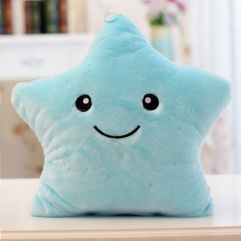 Luminous Pillow Star Shape Soft Cute Plush Stuffed Cushion Colorful Glowing Children Birthday Toy Gift Cartoon Doll Throw Pillow