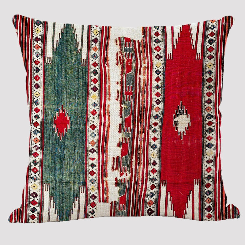 Bohemian Patterns Linen Cushions Case Multicolors Abstract Ethnic Geometry Print Decorative Pillows Case Living Room Sofa Pillow