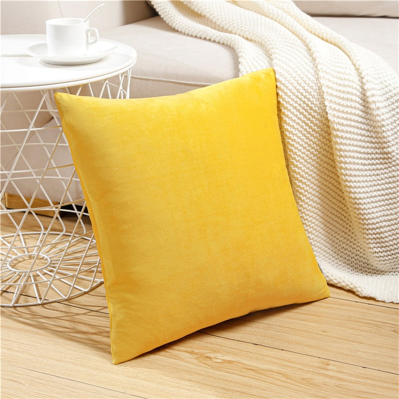 Super Soft Velvet Cushion Cover Solid Color Pillow Cover Throw Pillowcases for Sofa Chair Seat Christmas Pillows Multi Color