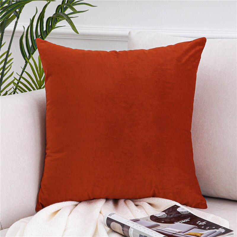 Super Soft Velvet Cushion Cover Solid Color Pillow Cover Throw Pillowcases for Sofa Chair Seat Christmas Pillows Multi Color