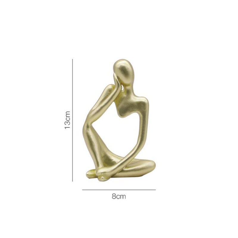 Home Decoration Resin Sculpture Thinker  Abstract Statue Art European Style for Home Decor Modern Office Shelf Desktop