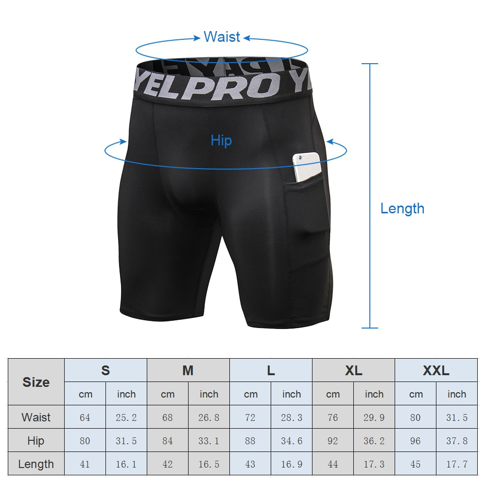 4 Packs Men Compression Shorts Active Workout Underwear with Pocket Men's running shorts 4 pcs /set quick dry breathable shorts