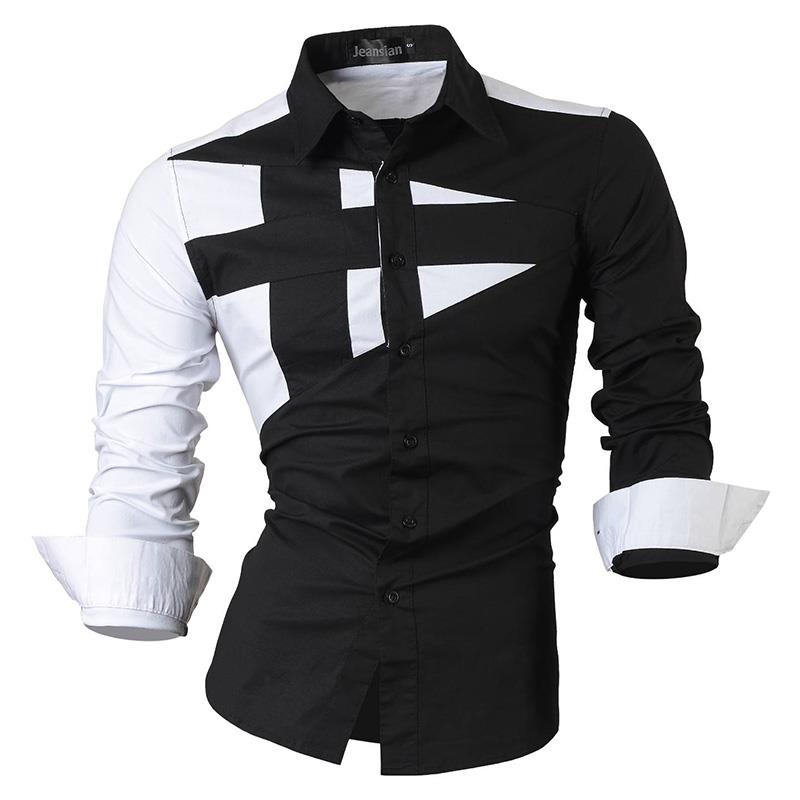 jeansian Features Shirts Casual Long Sleeve Casual Shirts Zipper Decoration (No Pockets) Z015