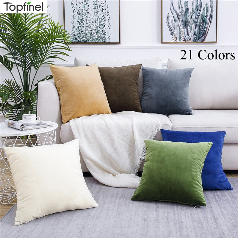 Super Soft Velvet Cushion Cover Solid Color Pillow Cover Throw Pillowcases for Sofa Chair Seat Christmas Pillows Multi Color