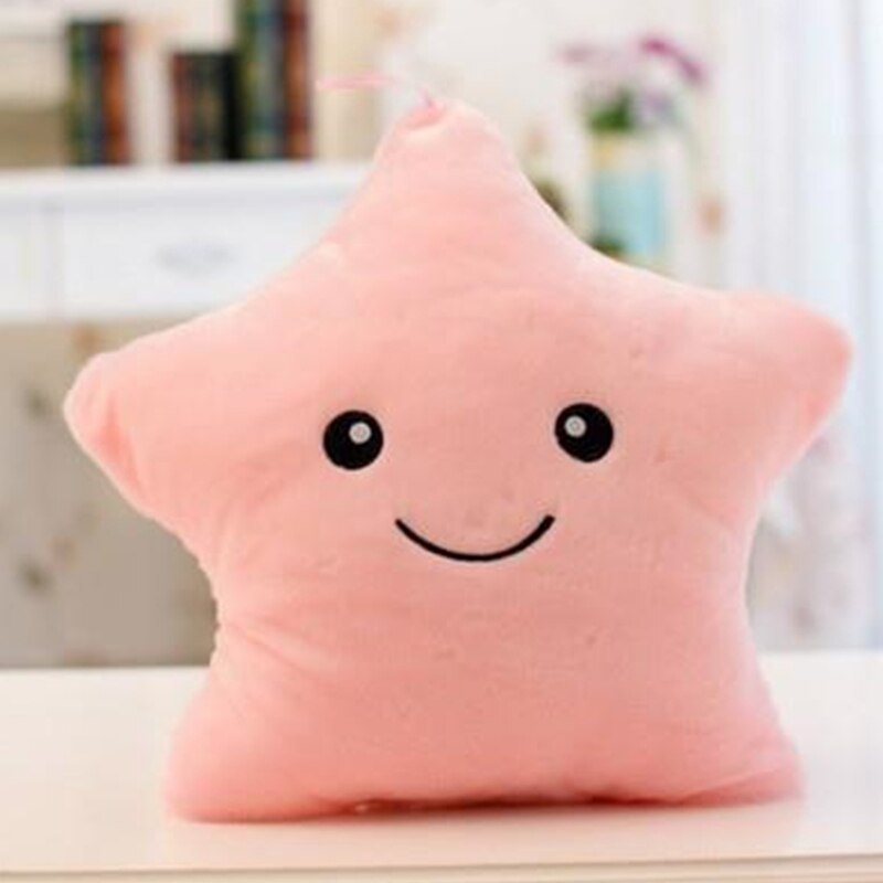 Luminous Pillow Star Shape Soft Cute Plush Stuffed Cushion Colorful Glowing Children Birthday Toy Gift Cartoon Doll Throw Pillow