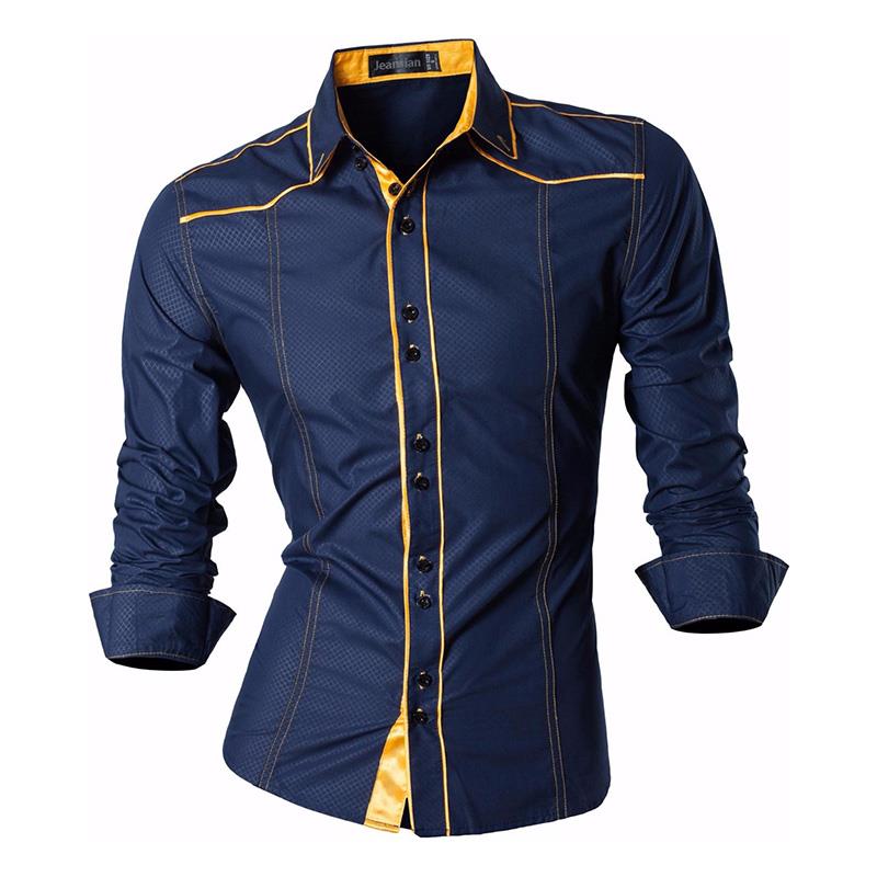 jeansian Features Shirts Casual Long Sleeve Casual Shirts Zipper Decoration (No Pockets) Z015