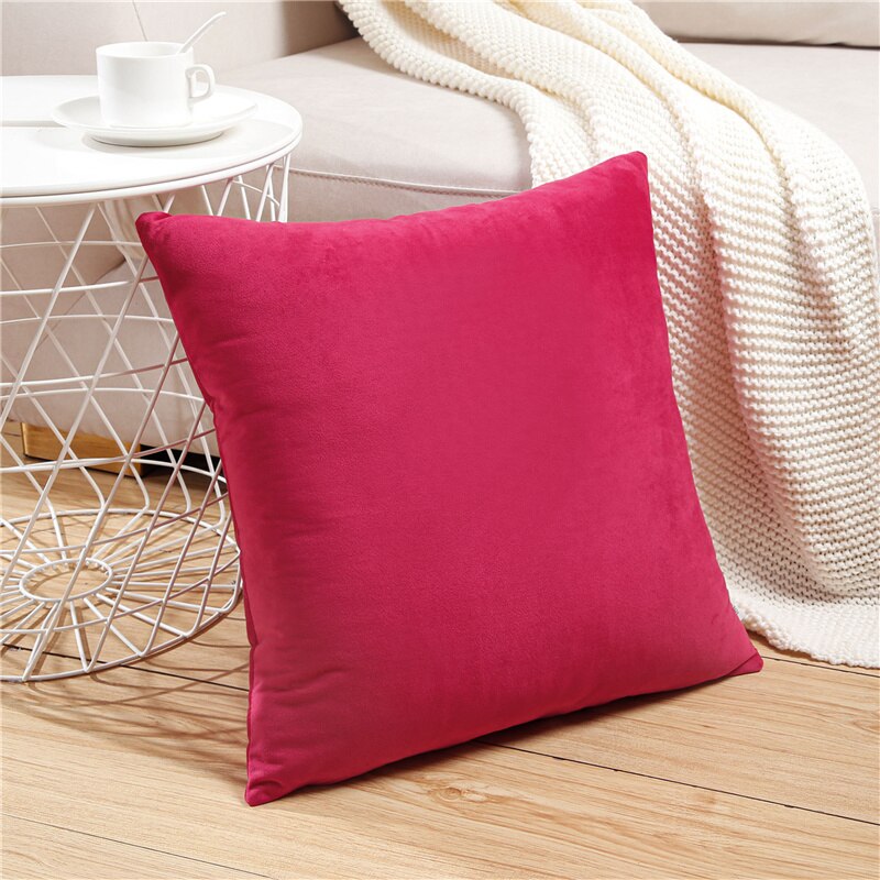 Super Soft Velvet Cushion Cover Solid Color Pillow Cover Throw Pillowcases for Sofa Chair Seat Christmas Pillows Multi Color