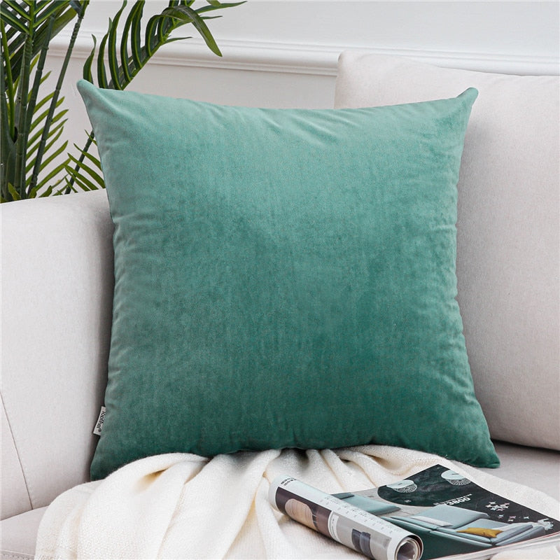 Super Soft Velvet Cushion Cover Solid Color Pillow Cover Throw Pillowcases for Sofa Chair Seat Christmas Pillows Multi Color