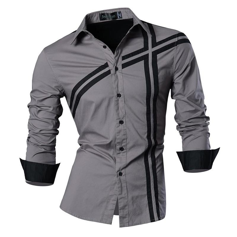 jeansian Features Shirts Casual Long Sleeve Casual Shirts Zipper Decoration (No Pockets) Z015